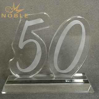  Custom Made 50th Crystal Anniversary Trophy