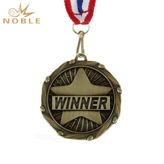 Winner Gold Medal with Red, White & Blue Ribbon