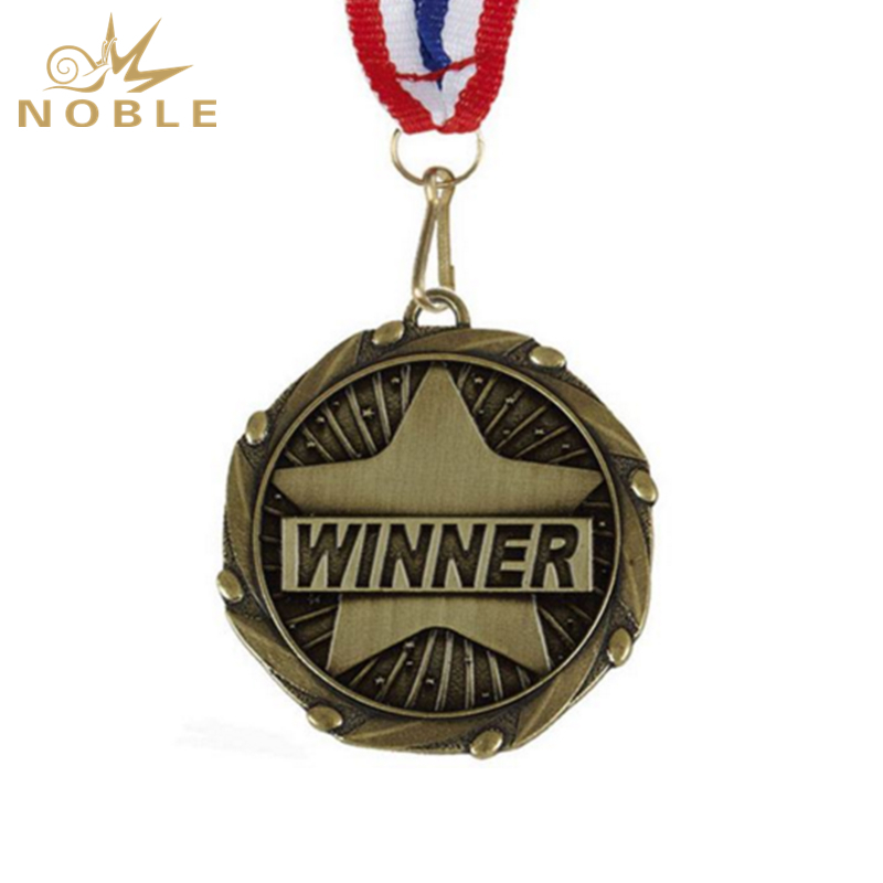 Winner Gold Medal with Red, White & Blue Ribbon