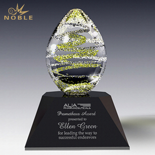 Green Colored Art Glass Award