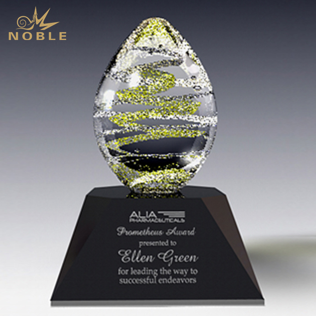 Green Colored Art Glass Award
