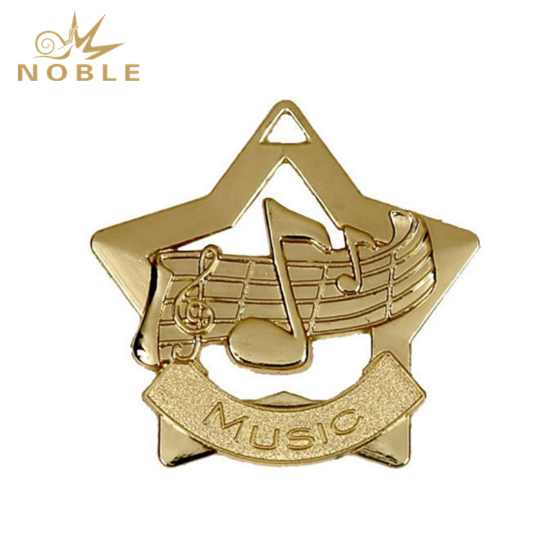 925---024 Gold Music Mini Star Medal 60mm