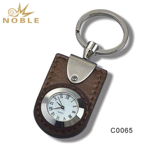 Custom Business gifts metal keychain with clock