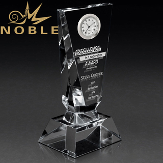 Optical Crystal Plaque Clock Award As Souvenir Gifts 