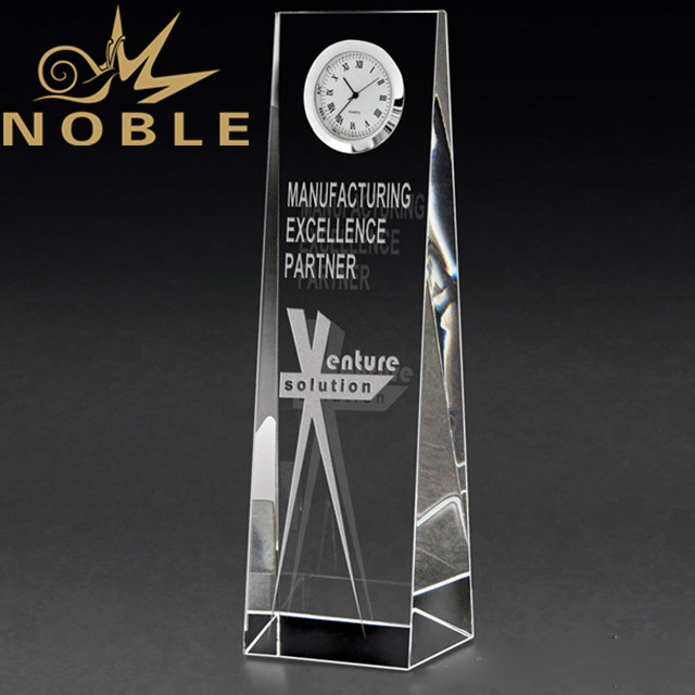 73---2A-VAC019 Wedge Shaped Optical Crystal Tower Clock