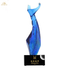 Blue Liuli Trophy with Crystal Base