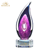 High Quality Custom Hand Blown Purple Art Glass Trophy