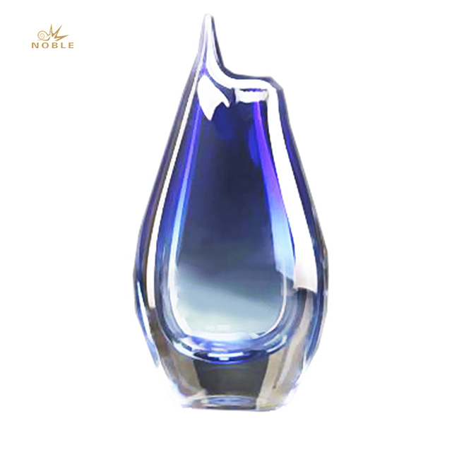 Hand Blown Volcano Vase Blue