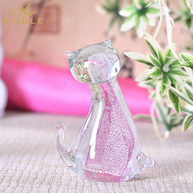 Hand Blown Glass Cat As Birthday Gift