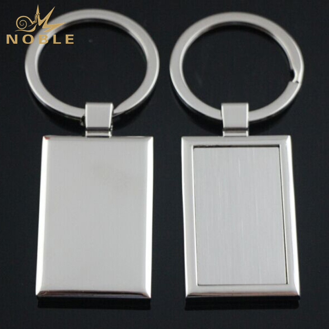 Blank Square Silver Metal Keychain