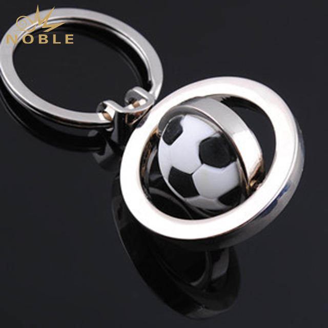 Custom Silver Metal Soccer Keychain