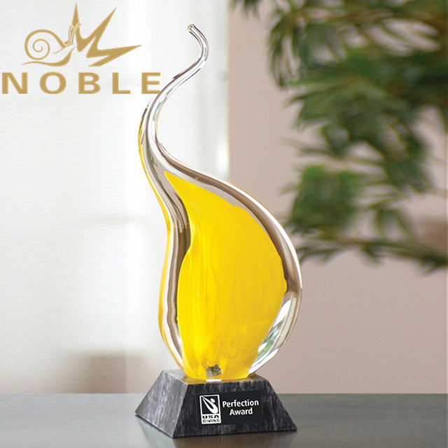 Eternal Flame Yellow Art Glass Award