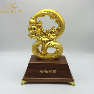 Chinese Character Metal Office Home Table Decoration Gifts