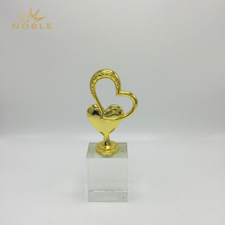 Custom Metal Heart Trophy with Base