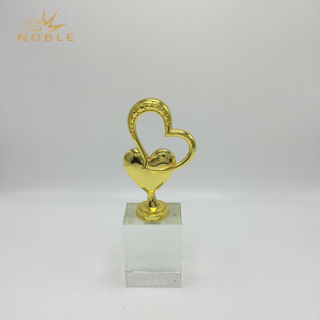 Custom Metal Heart Trophy with Base