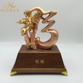 Chinese Character Fu Copper Metal Office Home Table Decoration Gifts