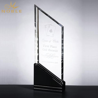 Crystal Trophy With Black Base