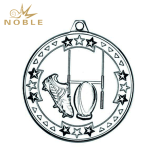 Metal Silver Rugby Medal
