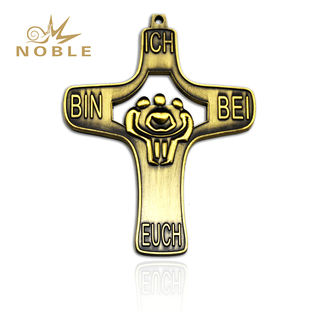 Cross Design Gold Metal Medal