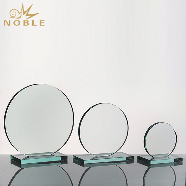 Round Shape Glass Trophy For Engraving