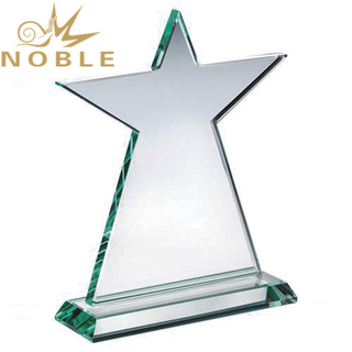 Jade Glass Star Trophy with Free Engraving 