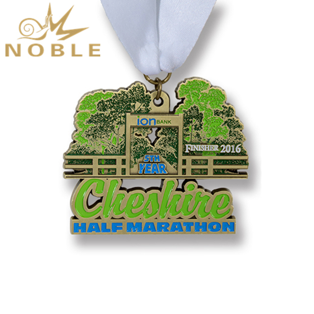 Custom Ribbon Half Marathon Metal Medal 