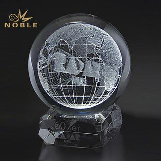  3D Laser Engraved Earth Globe Crystal Awards