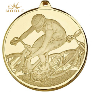 Gold Plated Bicycle Sports Custom Design Medal