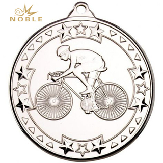 Silver Color Bicycle Sports Custom Design Medal