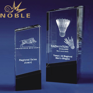3d Laser Engraving Crystal Award with Black Base 