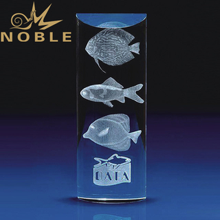 Oval Crystal Plaque with Custom 3d Laser Engraving 