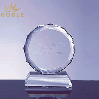 Circle Plaque Crystal Sunflower Trophy with Crystal Base