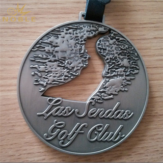 Antique Silver Golf Clue Medal For Souvenir