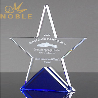 Laser Engraved Crystal Star Award 