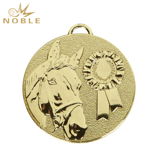 Gold Target Horse Rosette Custom Medal