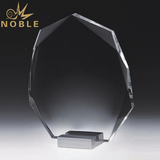 Noble Engrave Blank Crystal Octagonal Award with Metal Base