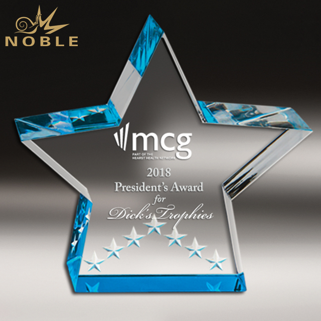 NB-CST 229 Acrylic Blue Star Performance Trophy Award