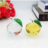 Custom Gifts Crystal Apple With Green Leaf