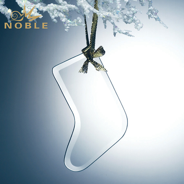 Beveled Stocking Shape k5 Crystal Christmas Tree Ornament