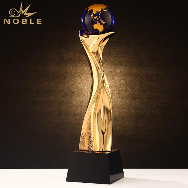 Blue Globe Resin Award Trophy