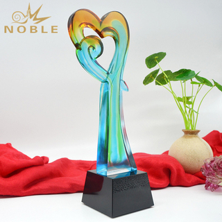 Heart Shape Liuli Art Glass Award