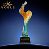 Noble Cock Colorful Hand Blown Glass Trophy