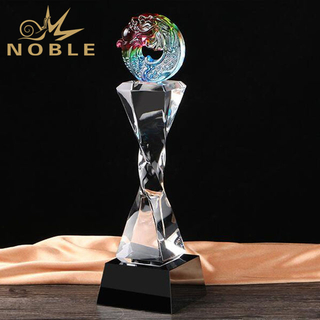 New Colorful Fish Hand Blown Glass Trophy