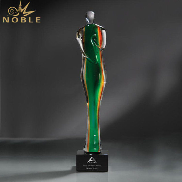 NB-GCD282---NB-AWA121 Artisan Glass Silhouette of Success Award with Glass Base 15”