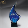 Fish Award Art Hand Blown Glass Trophy 