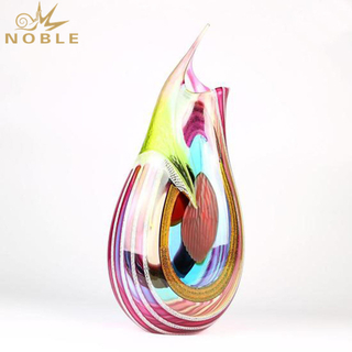 Pink Vase Art Hand Blown Glass Trophy 