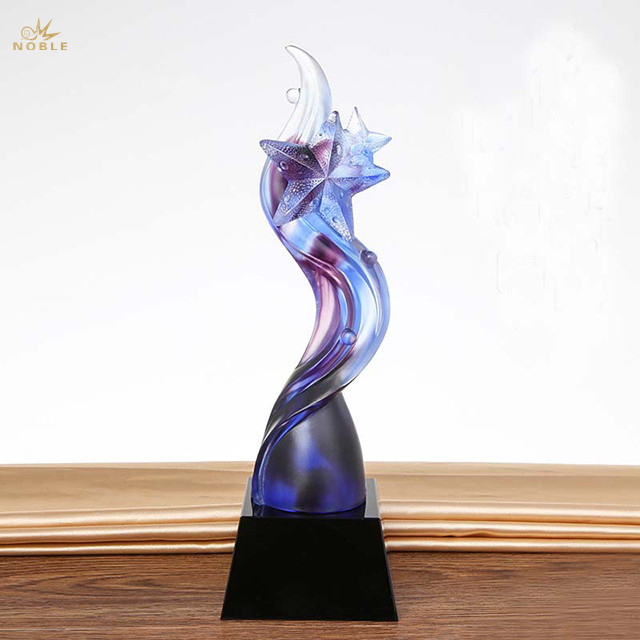Star Shaped Liuli Trophy with Crystal Base