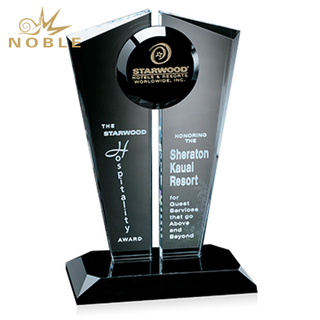 Black Clear Crystal Corporate Trophy