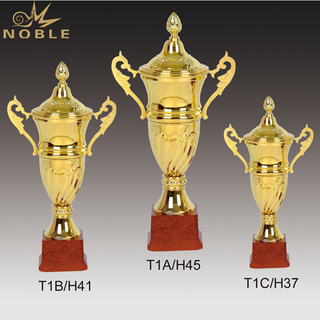 Gold Metal Trophy Cup On Plastic Base