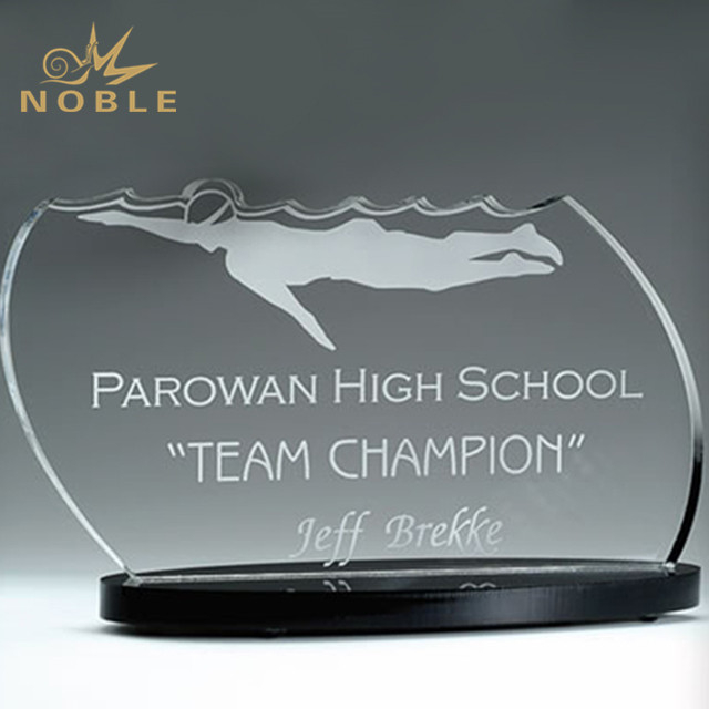 Custom Laser Engraved Crystal Swimming Award
